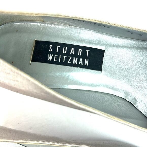 Stuart Weitzman Silver Fabric Pumps US 7,5 - Picture 12 of 15
